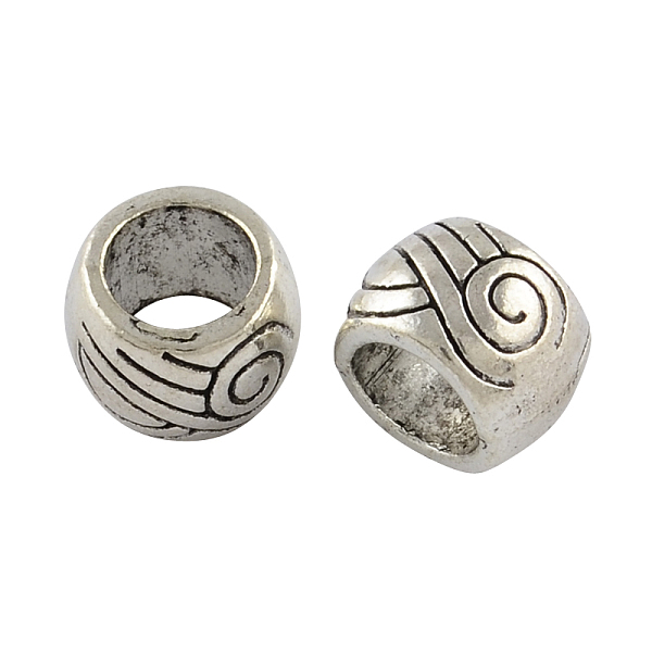 

PandaHall Tibetan Style Zinc Alloy Beads, Large Hole Rondelle Beads, Lead Free & Cadmium Free, Antique Silver, 10x7.3mm, Hole: 6.2mm Alloy...