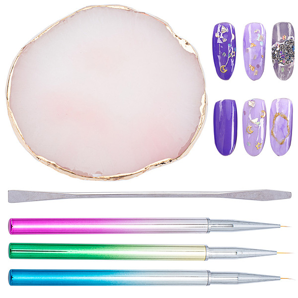 

PandaHall Manicure Tools Kits, with Brush Pens, Resin Color Palette, Spoon Palette Spatulas Stick Rod, Mixed Color, 5pcs/set Resin..., Multicolor