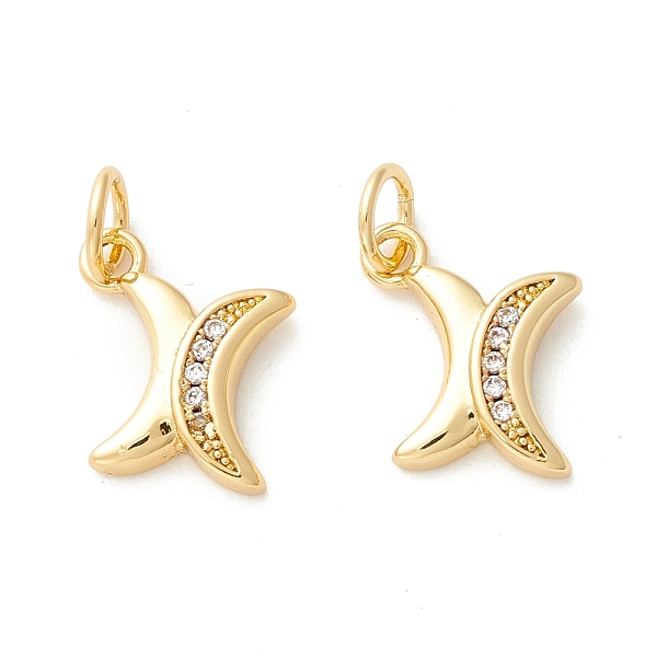 

PandaHall Rack Plating Eco-friendly Brass Micro Pave Clear Cubic Zirconia Charms, Long-Lasting Plated, Real 18K Gold Plated, Cadmium Free &...