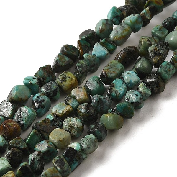 

PandaHall Natural African Turquoise(Jasper) Beads Strands, Nuggets, Tumbled Stone, 3.5~9x4~6.5x4~6mm, Hole: 1mm, 14.96''(38cm) African...