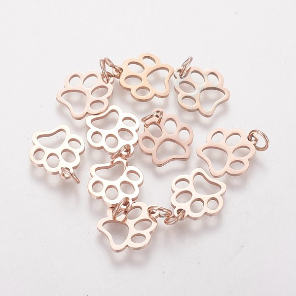 

PandaHall 304 Stainless Steel Pendants, Dog Paw Prints, Rose Gold, 13x12x1mm, Hole: 4mm 304 Stainless Steel Dog