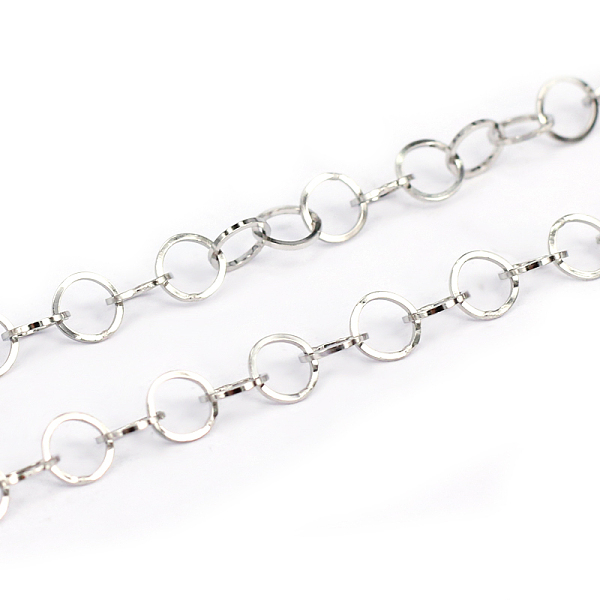 

PandaHall 3.28 Feet 304 Stainless Steel Cable Chains, Soldered, Flat Oval, Stainless Steel Color, 5mm 304 Stainless Steel