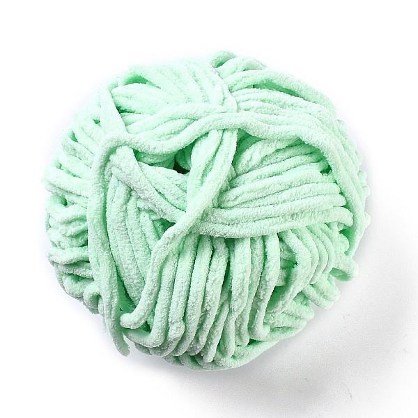 

PandaHall Soft Crocheting Yarn, Thick Knitting Yarn for Scarf, Bag, Cushion Making, Aquamarine, 7~8mm, 65.62 yard(60m)/roll Polyester Green