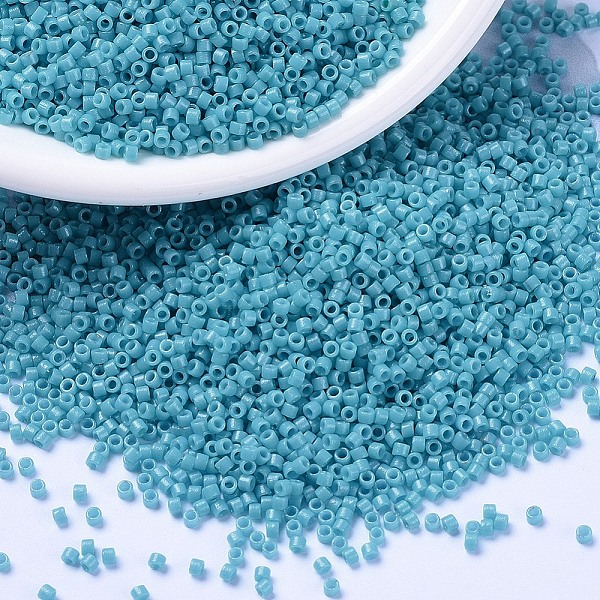 

PandaHall MIYUKI Delica Beads, Cylinder, Japanese Seed Beads, 11/0, (DB2130) Duracoat Dyed Opaque Underwater Blue, 1.3x1.6mm, Hole: 0.8mm..., Cyan