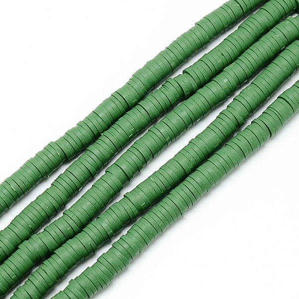 

PandaHall Handmade Polymer Clay Bead Strands, Heishi Beads, Disc/Flat Round, Sea Green, 4x0.5~1mm, Hole: 1.5mm, about 320~447pcs/strand...