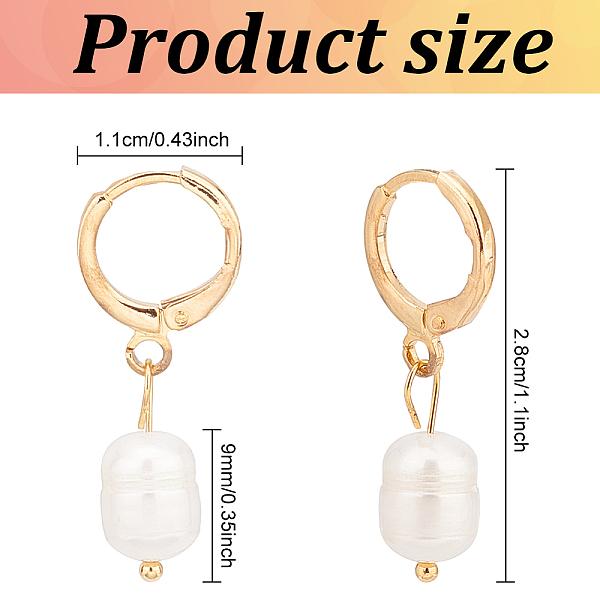 

PandaHall FIBLOOM 2 Pairs 2 Colors Plastic Imitaion Pearl Beaded Dangle Leverback Earrings, Alloy Jewelry for Women, Platinum & Golden...
