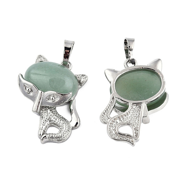 

PandaHall Natural Green Aventurine Pendants, with Platinum Plated Brass Findings, Cat Charm, 30.5x25x9mm, Hole: 5x7.5mm Green Aventurine Cat...