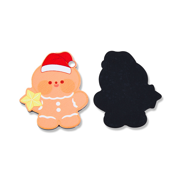 

PandaHall Printed Embossed Opaque Acrylic Cabochons, Christmas Style, Gingerbread Man, Light Salmon, 43.5x36x2mm Acrylic Human