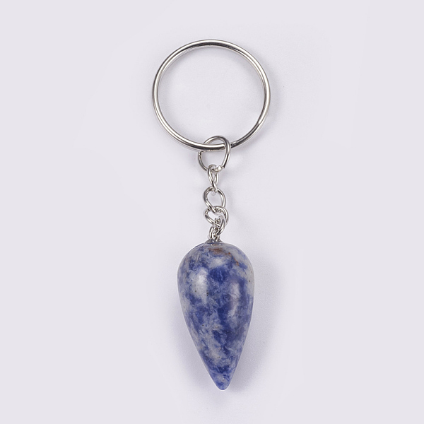 Natürlicher Blauer Punktjaspis Keychain