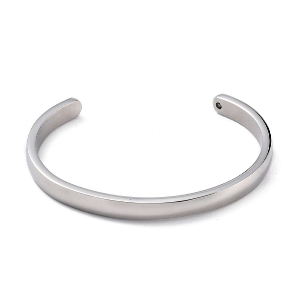 

PandaHall 304 Stainless Steel Cuff Bangles, Stainless Steel Color, Inner Diameter: 1-3/4 ~2-3/8 inch(4.3~6cm) 304 Stainless Steel