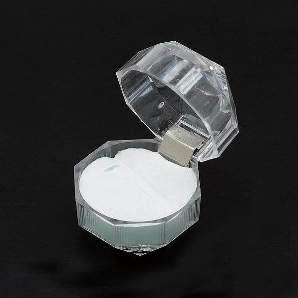 

PandaHall Transparent Plastic Ring Boxes, Jewelry Box, White, 3.8x3.8x3.8cm Plastic Others White
