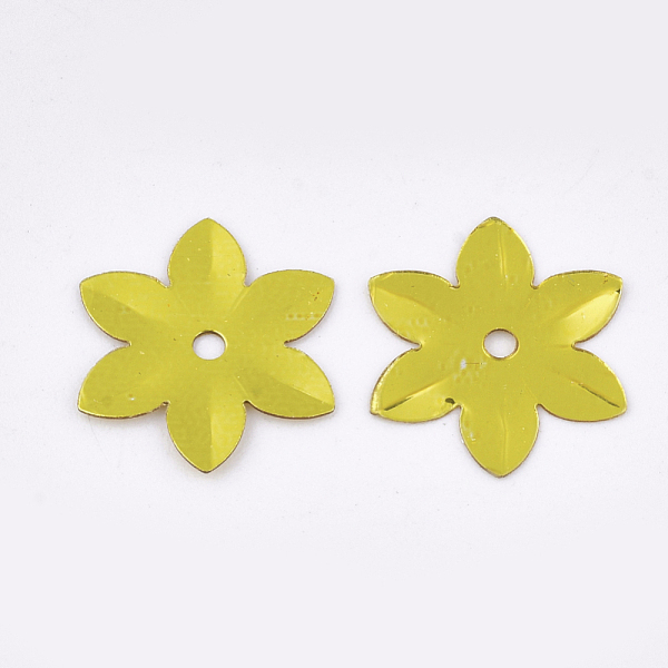

PandaHall Ornament Accessories, PVC Plastic Paillette/Sequins Beads, Flower, Gold, 13~13.5x12x0.4mm, Hole: 1.4mm, about 9000pcs/500g PVC...