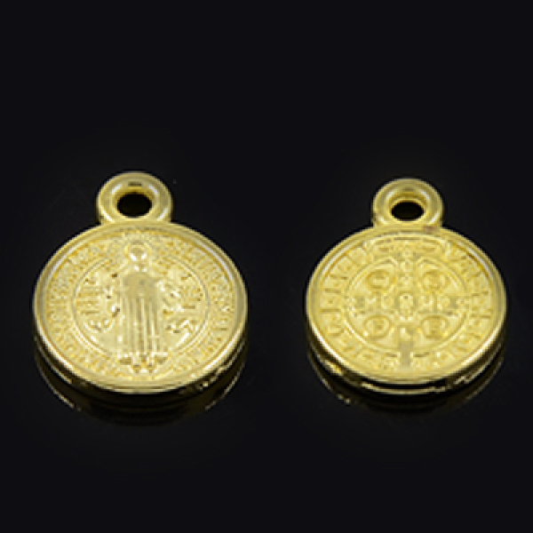 

PandaHall Tibetan Style Alloy Charms, Flat Round, Golden, 15x12x1mm, Hole: 2mm Alloy Flat Round