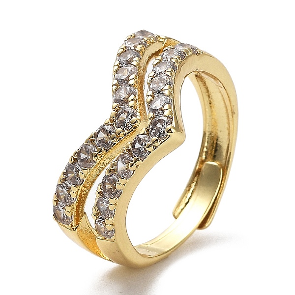 

PandaHall Cubic Zirconia Crown Adjustable Rings, Rack Plating Brass Ring, Lead Free & Cadmium Free, Long-Lasting Plated, Real 18K Gold...