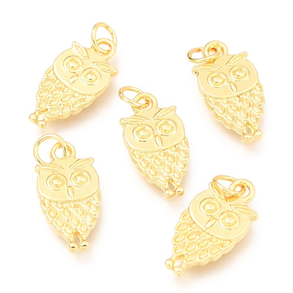 

PandaHall Alloy Pendants, Long-Lasting Plated, with Jump Ring, Owl Shape, Real 18K Gold Plated, 18x9x2.5mm, Hole: 3.5mm Alloy Owl