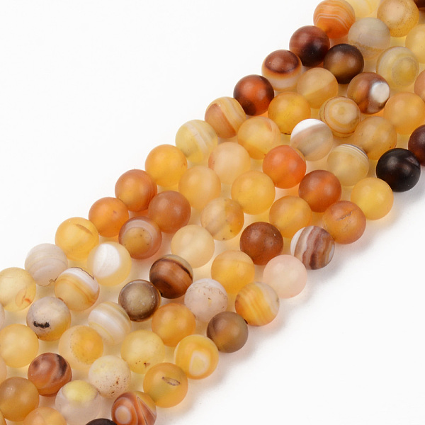 

PandaHall Natural Sardonyx Beads Strands, Frosted, Dyed & Heated, Round, Gold, 6mm, Hole: 1mm, about 63~65pcs/strand, 14.76 inch(37.5cm)...