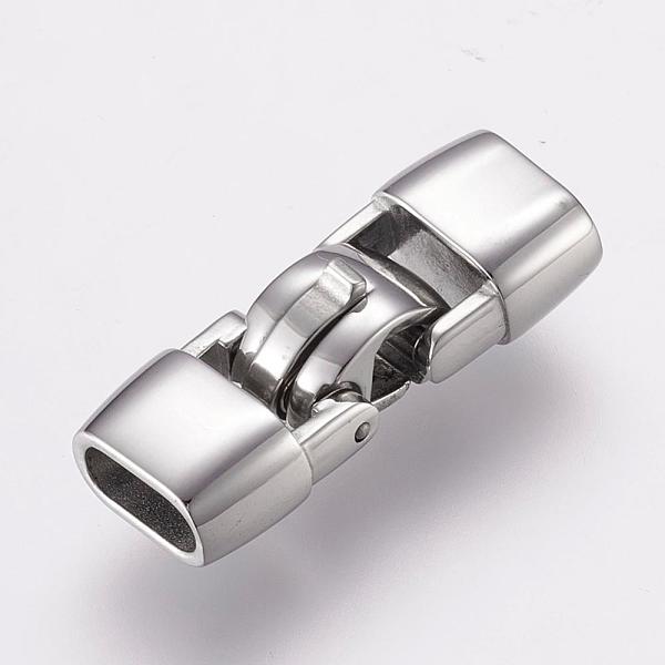 

PandaHall 304 Stainless Steel Fold Over Clasps, Stainless Steel Color, 25x9.5x7mm, Hole: 3x7mm 304 Stainless Steel