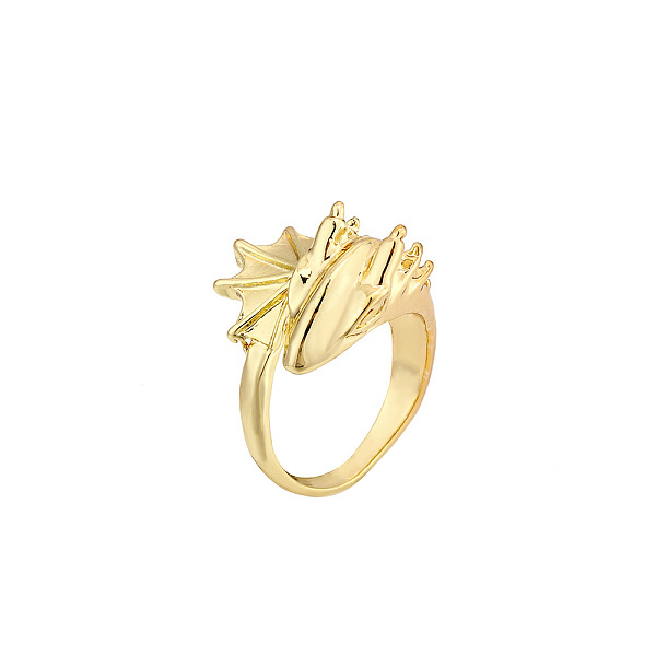 

PandaHall Alloy Dragon Open Cuff Ring, Gothic Ring for Men Women, Golden, US Size 8 1/2(18.5mm) Alloy