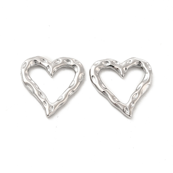 

PandaHall 304 Stainless Steel Linking Ring, Hammered, Heart, Stainless Steel Color, 19x18.5x2mm, Inner Diameter: 12.5x14mm 304 Stainless...