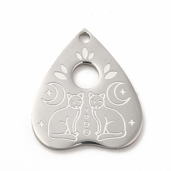 

PandaHall 304 Stainless Steel Pendants, Heart with Cat Charms, Stainless Steel Color, 25x22x1.4mm, Hole: 2mm 304 Stainless Steel Cat Shape