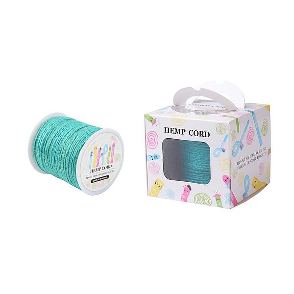 

PandaHall Colored Jute Cord, Jute String, Jute Twine, for Jewelry Making, Turquoise, 2mm, 109.36yards/roll(100m/roll) Jute Green