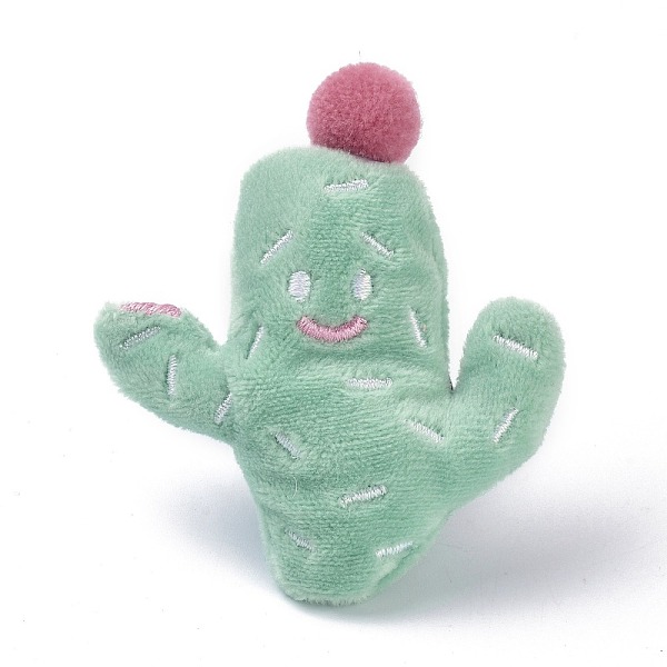 

PandaHall Cartoon Cactus Non Woven Fabric Brooch, PP Cotton Plush Doll Brooch for Backpack Clothes, Dark Sea Green, 74x63x20mm Cloth