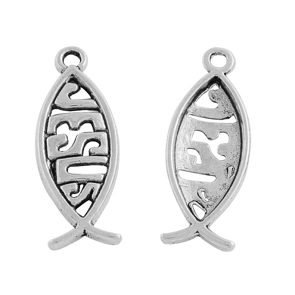 

PandaHall Tibetan Style Alloy Pendants, For Easter, Cadmium Free & Nickel Free & Lead Free, Jesus Fish/Christian Ichthys Ichthus, Antique...