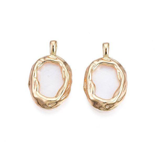 

PandaHall Opaque Resin Pendants, with Real 18K Gold Plated Brass Findings, Cadmium Free & Nickel Free & Lead Free, Oval, Creamy White...