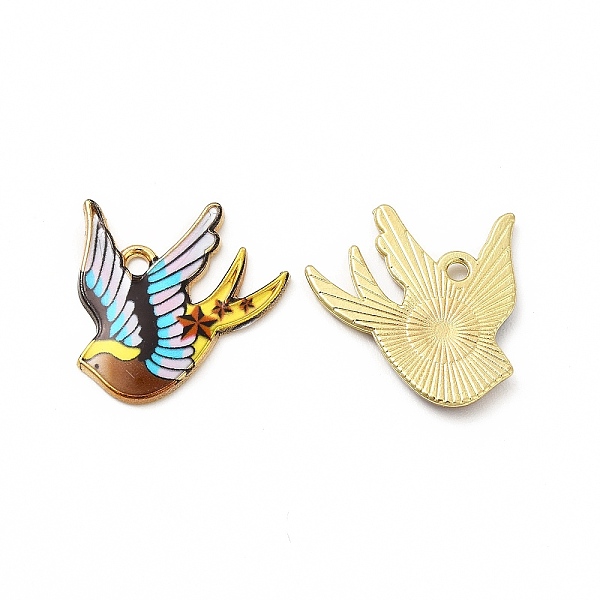 

PandaHall Rack Plating Alloy Pendants, Printed, Lead Free & Cadmium Free & Nickel Free, Bird Charm, Light Gold, Colorful, 20.5x21x1.5mm...