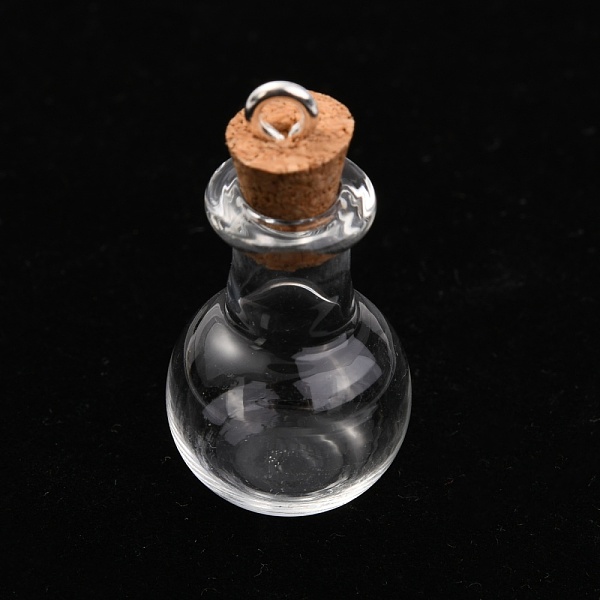 

PandaHall Glass Bottle Pendants, with Soft Wooden Plug, Openable Bottle, Refillable Bottles, Clear, 33.5mm, Hole: 2.5mm Glass Round Clear
