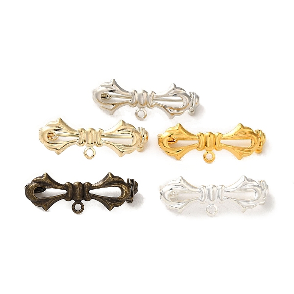 

PandaHall Brass Brooches Findings, Cadmium Free & Lead Free, Bowknot, Mixed Color, 10x28x1mm Brass Bowknot