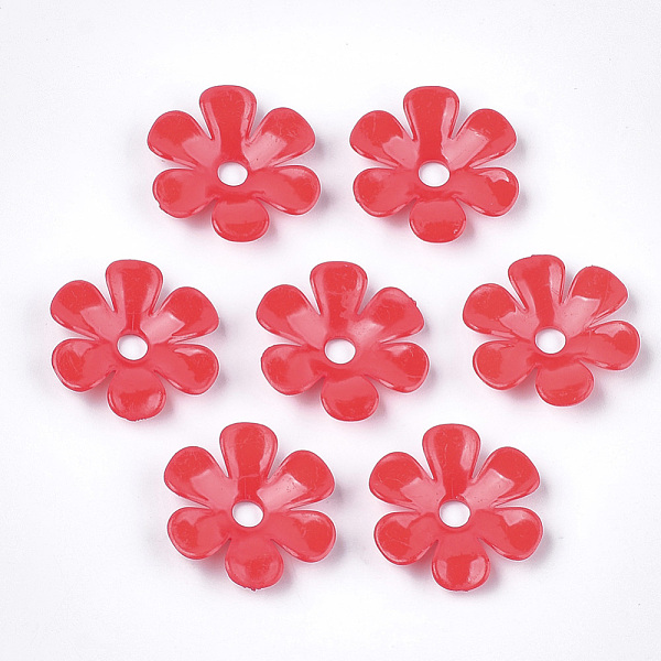 

PandaHall Opaque AS Plastic Bead Caps, 6-Petal, Flower, Red, 33.5x31.5x6.5mm, Hole: 5.5mm, about 350pcs/500g Plastic Red