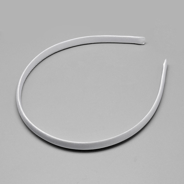 

PandaHall Plain Plastic Hair Band Findings, No Teeth, Covered with Cloth, White, 120mm, 9.5mm Plastic White
