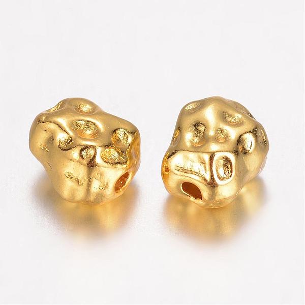 

PandaHall Alloy Beads, Hammered Oval, Golden, 6x5x4mm, Hole: 1mm Alloy Oval