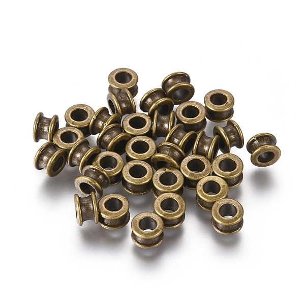 

PandaHall Large Hole Beads, Tibetan Style European Beads, Lead Free & Cadmium Free & Nickel Free, Flat Round, Antique Bronze, 6.5mm in...