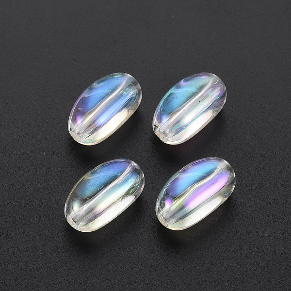 

PandaHall Transparent Acrylic Beads, AB color Plated, Oval, Clear AB, 18x10.5x9.5mm, Hole: 2mm Acrylic Oval White