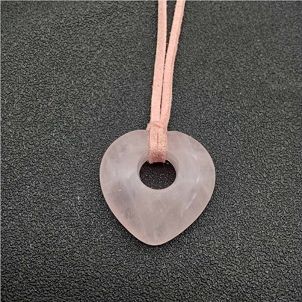 

PandaHall Heart Pendant Necklaces for Women Natural Gemstone Pink