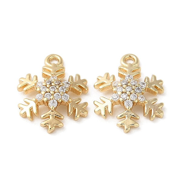 

PandaHall Brass Micro Pave Cubic Zirconia Pendants, Snowflake Charms, Real 18K Gold Plated, 12x9x2mm, Hole: 1mm Brass+Cubic Zirconia..., Clear