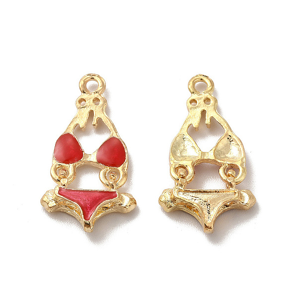

PandaHall Alloy Enamel Pandants, Lead Free & Cadmium Free, Light Gold, Bikini Charm, Red, 25x13.5x4mm, Hole: 1.6mm Alloy+Enamel Red