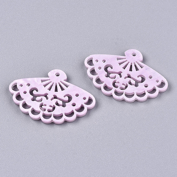 

PandaHall Resin Pendants, Fan, Salmon, 20x30.5x2.5mm, Hole: 1.5mm Resin Fan Purple