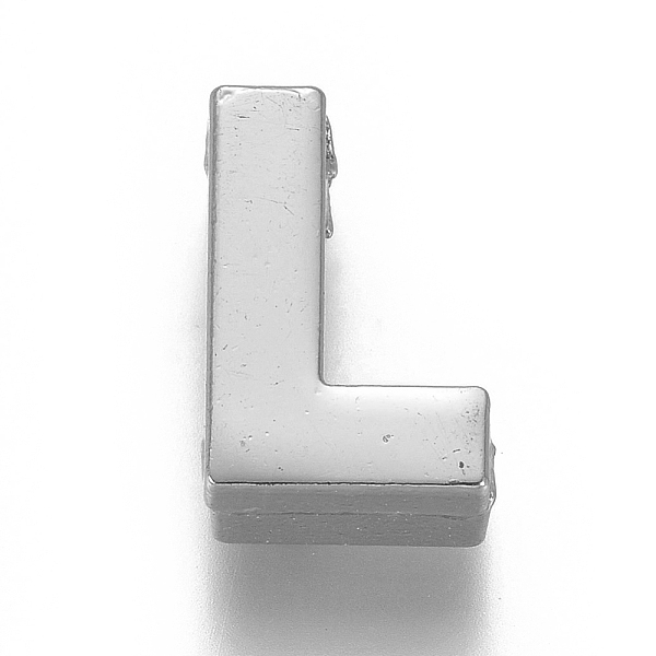 

PandaHall Alloy Slide Charms, Letter L, 12.5x8x4mm, Hole: 1.5x8mm Alloy Letter L