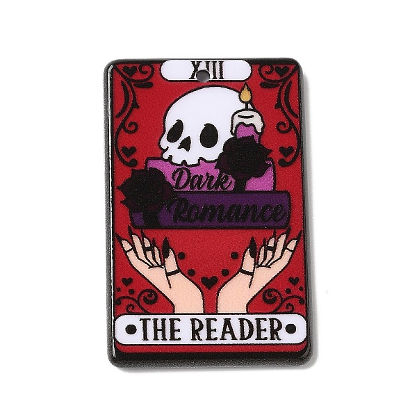 

PandaHall Acrylic Pendants, Rectangle with Tarot Pattern, Dark Red, 41x26x2.5mm, Hole: 1.8mm Acrylic Tarot Red