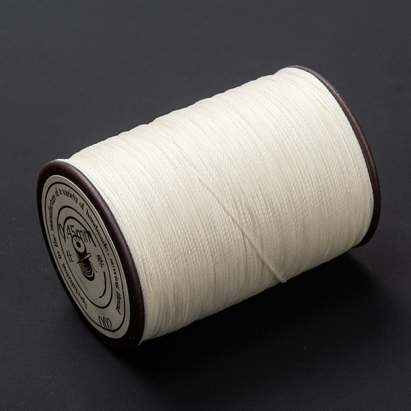 

PandaHall Round Waxed Polyester Thread String, Micro Macrame Cord, Twisted Cord, for Leather Sewing Stitching, Floral White, 0.45mm, about...
