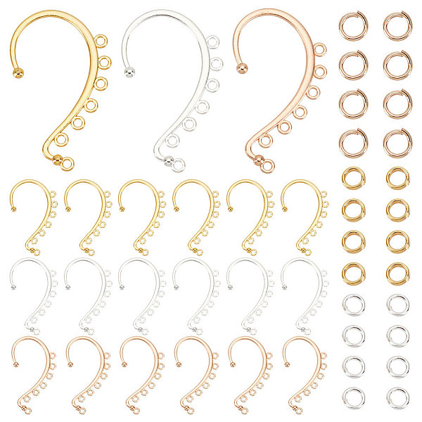 

PandaHall CREATCABIN Alloy Climber Wrap Around Ear Cuff Findings, with 7 Horizontal Loop & Iron 20Pcs Open Jump Rings & 10Pcs Split Rings...