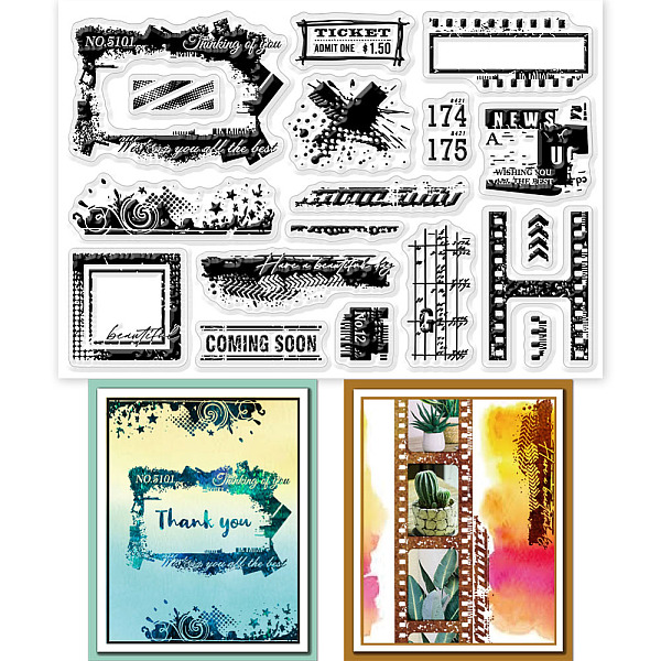 

PandaHall GLOBLELAND Graffiti Border Clear Stamps for DIY Scrapbooking Graffiti Film Frame Silicone Clear Stamp Seals Transparent Stamps for...