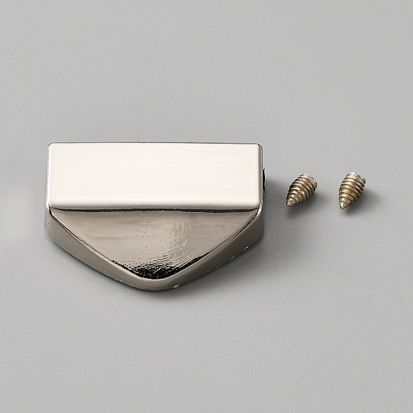 

PandaHall Alloy Bag Decorative Edge Buckles, Belt End Tip Hardwares, with Iron Screws, Platinum, 1.8x2.65x0.6cm, Hole: 2.5mm Alloy
