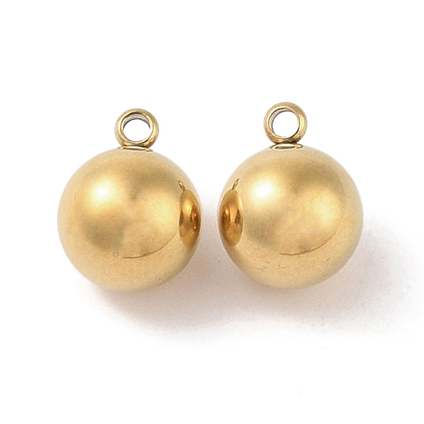 

PandaHall Ion Plating(IP) 304 Stainless Steel Charms, Round Charm, Real 18K Gold Plated, 10.5x8mm, Hole: 1.4mm 304 Stainless Steel Round
