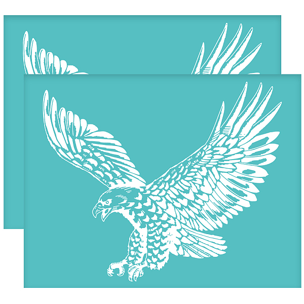 

PandaHall OLYCRAFT 2Pcs 11x8.6 inch Self-Adhesive Silk Screen Printing Stencil Eagle Pattern Mesh Transfers Stencil Animal Theme Silk Screen...