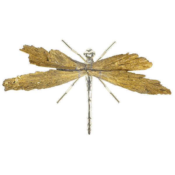 

PandaHall Electroplate Natural Tourmaline Insect Dragonfly Figurine, with Alloy Findings, for Desktop Ornament, Dark Goldenrod, 110~140mm...