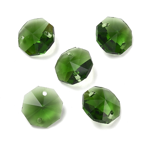 Breloques de connecteur en verre transparent